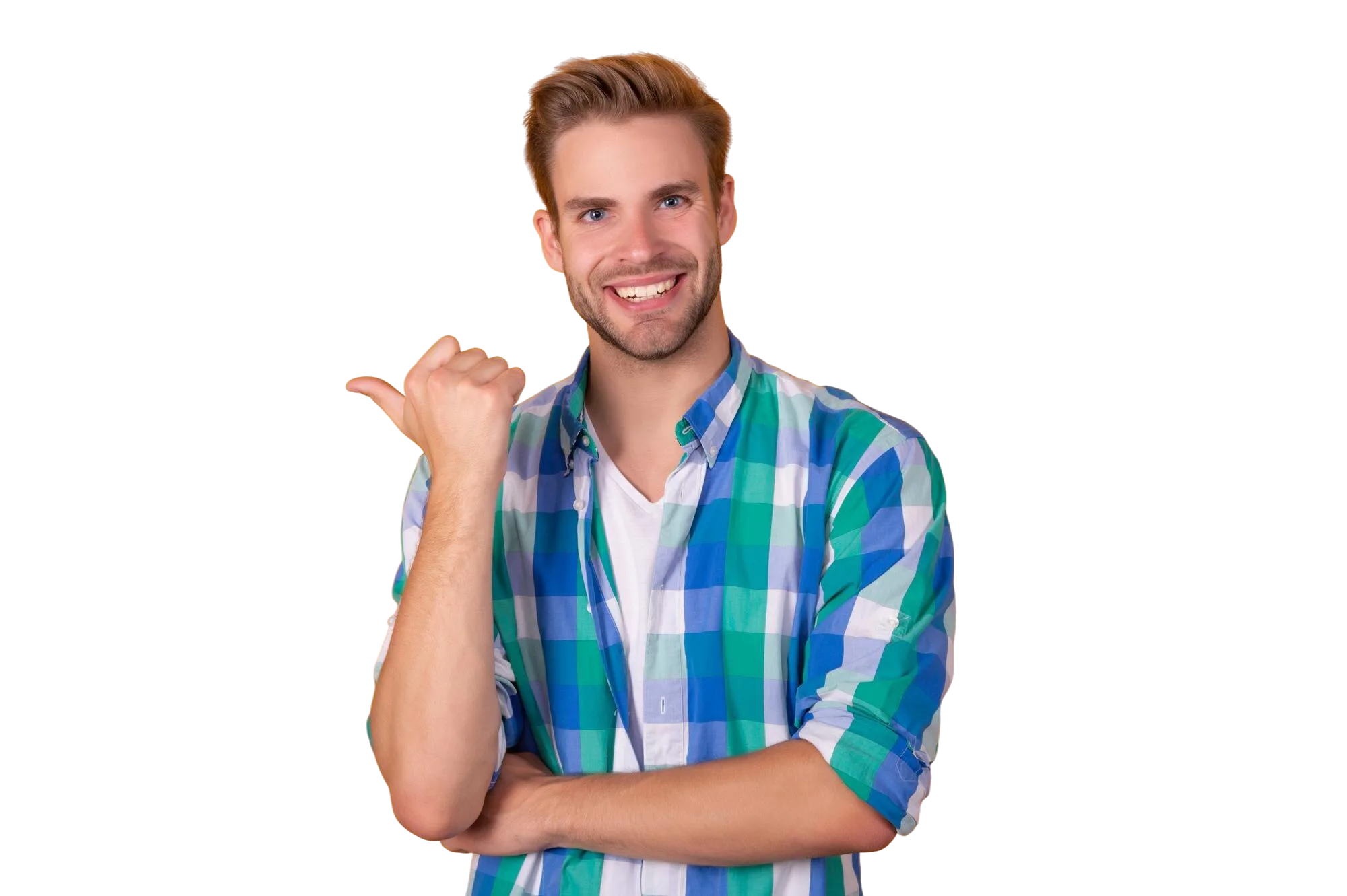 PrintHub customer holding a thumbs up